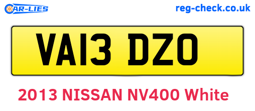 VA13DZO are the vehicle registration plates.