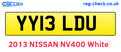 YY13LDU are the vehicle registration plates.