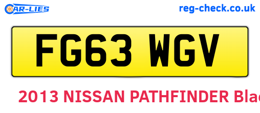 FG63WGV are the vehicle registration plates.