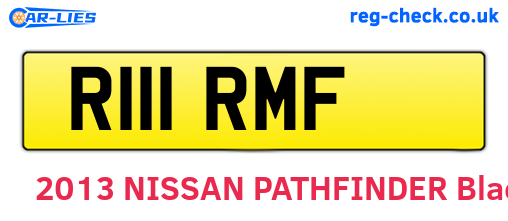 R111RMF are the vehicle registration plates.