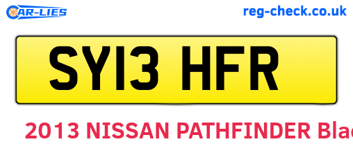SY13HFR are the vehicle registration plates.