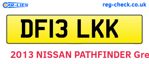 DF13LKK are the vehicle registration plates.