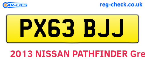 PX63BJJ are the vehicle registration plates.
