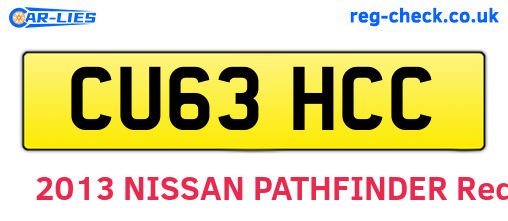 CU63HCC are the vehicle registration plates.