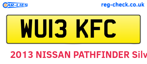 WU13KFC are the vehicle registration plates.
