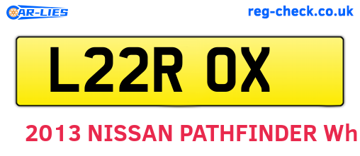 L22ROX are the vehicle registration plates.
