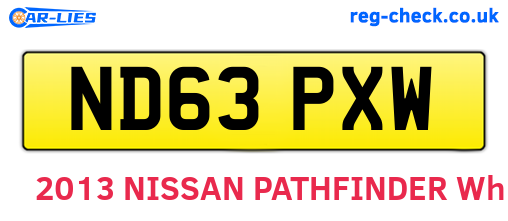ND63PXW are the vehicle registration plates.