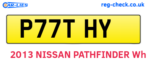 P77THY are the vehicle registration plates.