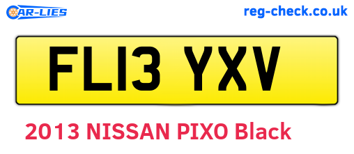 FL13YXV are the vehicle registration plates.