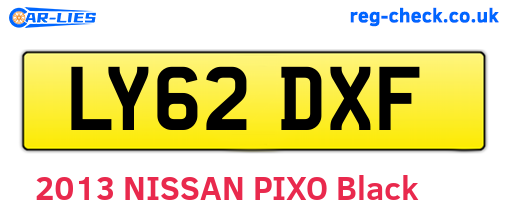 LY62DXF are the vehicle registration plates.