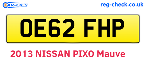 OE62FHP are the vehicle registration plates.