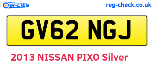 GV62NGJ are the vehicle registration plates.