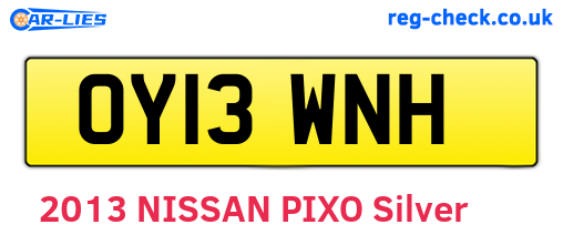 OY13WNH are the vehicle registration plates.