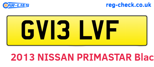 GV13LVF are the vehicle registration plates.