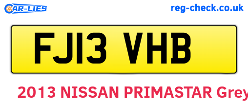 FJ13VHB are the vehicle registration plates.