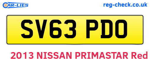 SV63PDO are the vehicle registration plates.