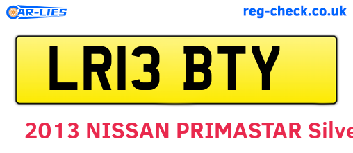 LR13BTY are the vehicle registration plates.