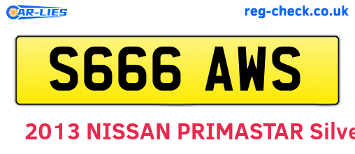 S666AWS are the vehicle registration plates.