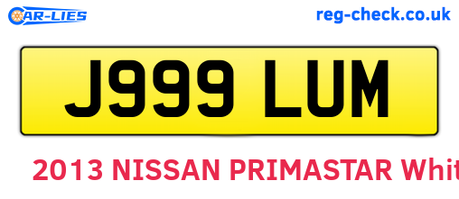 J999LUM are the vehicle registration plates.