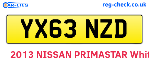 YX63NZD are the vehicle registration plates.