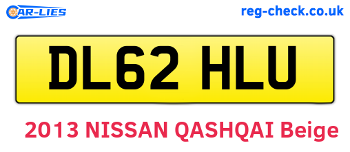 DL62HLU are the vehicle registration plates.