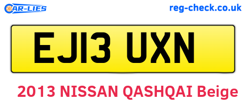 EJ13UXN are the vehicle registration plates.
