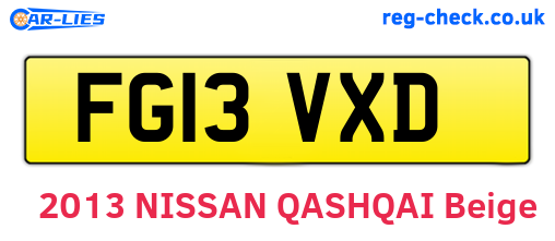 FG13VXD are the vehicle registration plates.