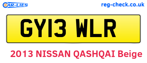 GY13WLR are the vehicle registration plates.