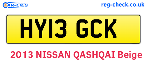 HY13GCK are the vehicle registration plates.