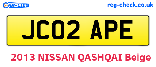 JC02APE are the vehicle registration plates.