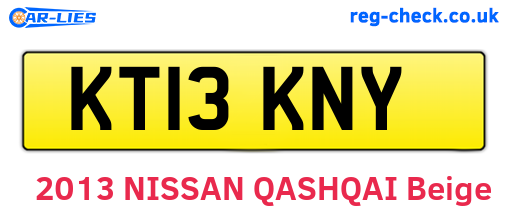KT13KNY are the vehicle registration plates.