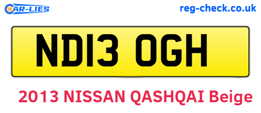 ND13OGH are the vehicle registration plates.