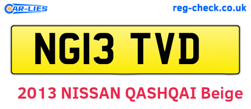 NG13TVD are the vehicle registration plates.