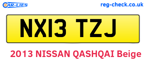 NX13TZJ are the vehicle registration plates.