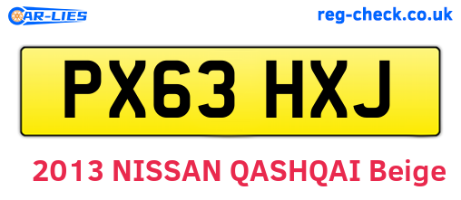 PX63HXJ are the vehicle registration plates.