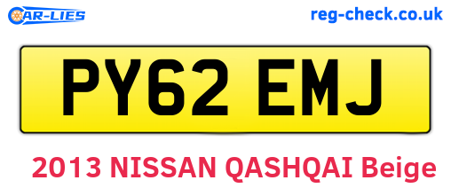 PY62EMJ are the vehicle registration plates.