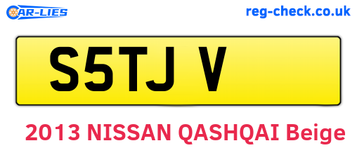 S5TJV are the vehicle registration plates.