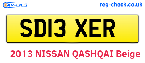 SD13XER are the vehicle registration plates.
