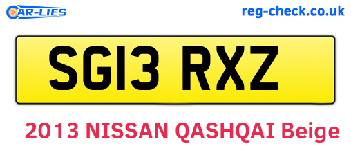 SG13RXZ are the vehicle registration plates.