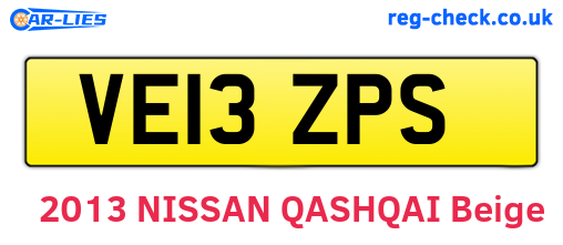 VE13ZPS are the vehicle registration plates.