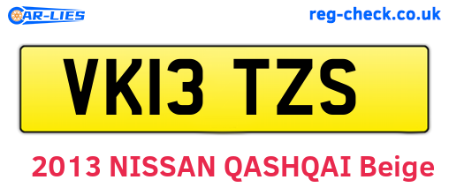 VK13TZS are the vehicle registration plates.