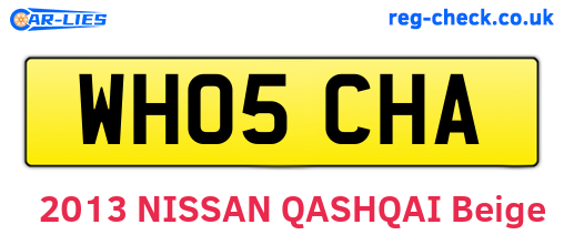 WH05CHA are the vehicle registration plates.