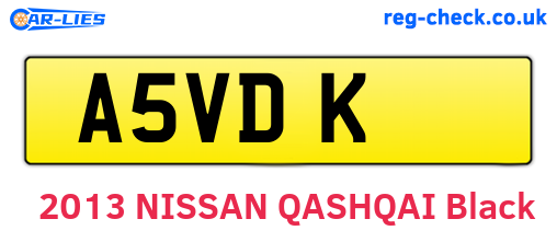A5VDK are the vehicle registration plates.