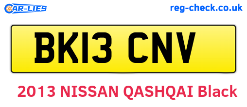 BK13CNV are the vehicle registration plates.