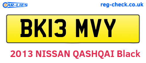 BK13MVY are the vehicle registration plates.