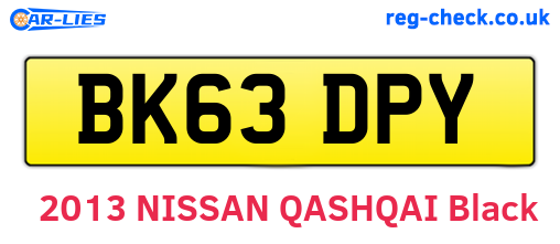 BK63DPY are the vehicle registration plates.