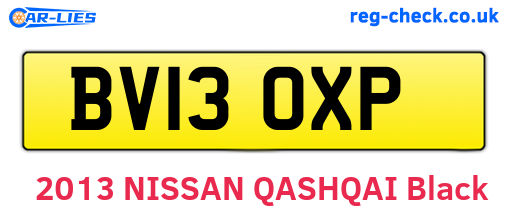BV13OXP are the vehicle registration plates.