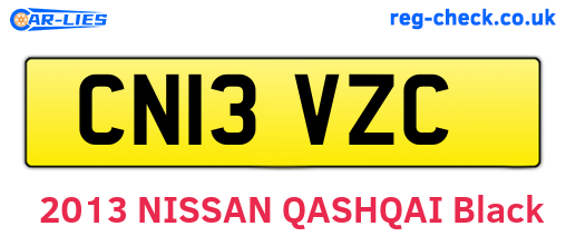 CN13VZC are the vehicle registration plates.