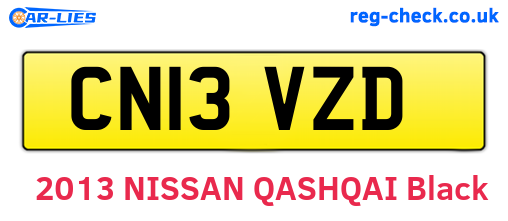 CN13VZD are the vehicle registration plates.