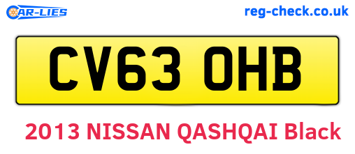 CV63OHB are the vehicle registration plates.